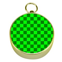 Plaid Flag Green Gold Compasses