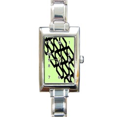 Polygon Abstract Shape Black Green Rectangle Italian Charm Watch