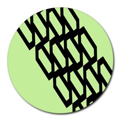 Polygon Abstract Shape Black Green Round Mousepads