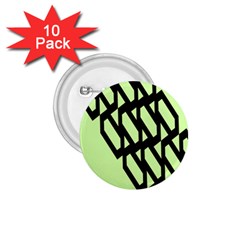 Polygon Abstract Shape Black Green 1.75  Buttons (10 pack)