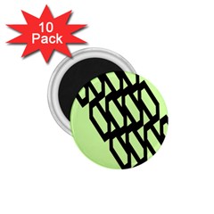 Polygon Abstract Shape Black Green 1.75  Magnets (10 pack) 