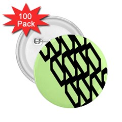 Polygon Abstract Shape Black Green 2.25  Buttons (100 pack) 