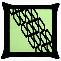 Polygon Abstract Shape Black Green Throw Pillow Case (Black)