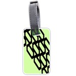 Polygon Abstract Shape Black Green Luggage Tags (One Side)  Front