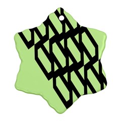 Polygon Abstract Shape Black Green Ornament (snowflake)