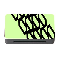 Polygon Abstract Shape Black Green Memory Card Reader With Cf