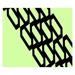 Polygon Abstract Shape Black Green Double Sided Flano Blanket (Small) 