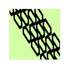 Polygon Abstract Shape Black Green Small Satin Scarf (Square)