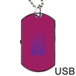 Purple Blue Dog Tag USB Flash (Two Sides) Back