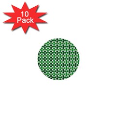 Green White Wave 1  Mini Buttons (10 Pack)  by Alisyart