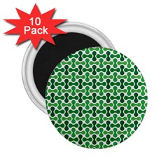 Green White Wave 2 25  Magnets (10 Pack)  by Alisyart