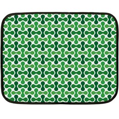 Green White Wave Fleece Blanket (mini) by Alisyart