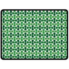 Green White Wave Double Sided Fleece Blanket (large)  by Alisyart