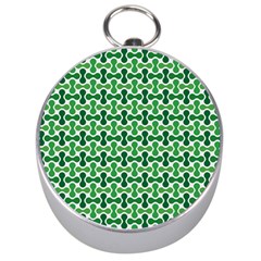 Green White Wave Silver Compasses