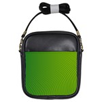 Green Wave Waves Line Girls Sling Bags Front