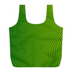 Green Wave Waves Line Full Print Recycle Bags (l) 