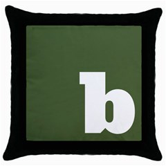 Square Alphabet Green White Sign Throw Pillow Case (black) by Alisyart