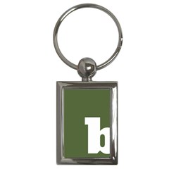 Square Alphabet Green White Sign Key Chains (rectangle)  by Alisyart