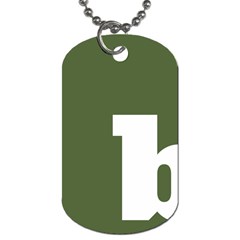 Square Alphabet Green White Sign Dog Tag (Two Sides)