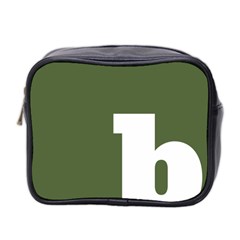 Square Alphabet Green White Sign Mini Toiletries Bag 2-side