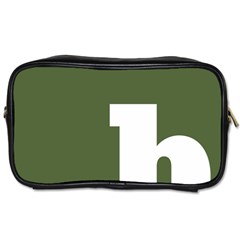 Square Alphabet Green White Sign Toiletries Bags