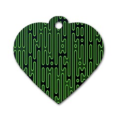 Pipes Green Light Circle Dog Tag Heart (one Side)