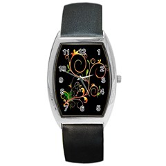 Flowers Neon Color Barrel Style Metal Watch by Simbadda