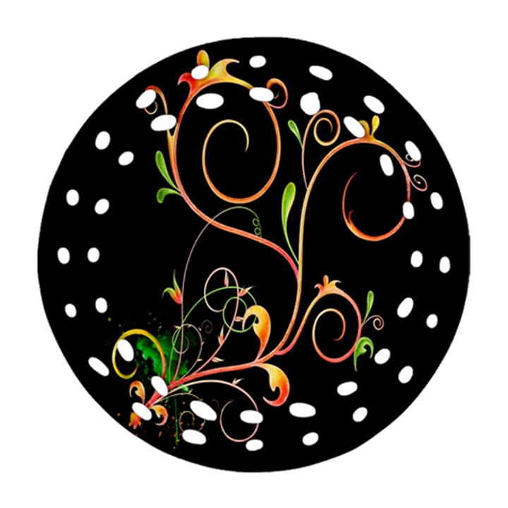 Flowers Neon Color Ornament (Round Filigree)