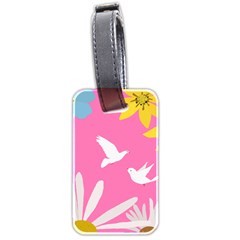 Spring Flower Floral Sunflower Bird Animals White Yellow Pink Blue Luggage Tags (two Sides) by Alisyart