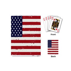 Flag United States United States Of America Stripes Red White Playing Cards (mini)  by Simbadda