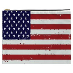 Flag United States United States Of America Stripes Red White Cosmetic Bag (xxxl)  by Simbadda