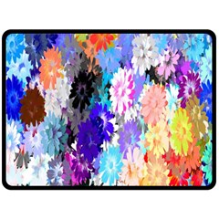 Flowers Colorful Drawing Oil Fleece Blanket (large)  by Simbadda