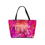 Flowers Neon Stars Glow Pink Sakura Gerberas Sparkle Shine Daisies Bright Gerbera Butterflies Sunris Shoulder Handbags Front