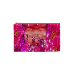 Flowers Neon Stars Glow Pink Sakura Gerberas Sparkle Shine Daisies Bright Gerbera Butterflies Sunris Cosmetic Bag (small)  by Simbadda