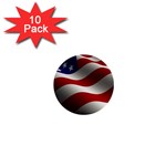 Flag United States Stars Stripes Symbol 1  Mini Buttons (10 pack)  Front