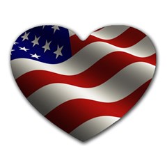 Flag United States Stars Stripes Symbol Heart Mousepads by Simbadda