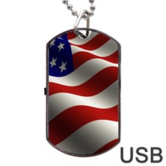 Flag United States Stars Stripes Symbol Dog Tag Usb Flash (one Side) by Simbadda