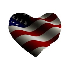 Flag United States Stars Stripes Symbol Standard 16  Premium Heart Shape Cushions by Simbadda