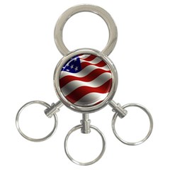 Flag United States Stars Stripes Symbol 3-ring Key Chains by Simbadda