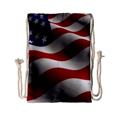 Flag United States Stars Stripes Symbol Drawstring Bag (small) by Simbadda