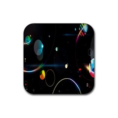 Glare Light Luster Circles Shapes Rubber Coaster (square)  by Simbadda