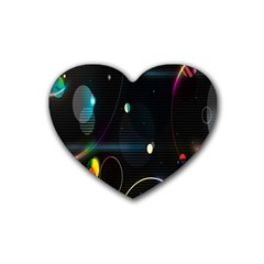 Glare Light Luster Circles Shapes Heart Coaster (4 Pack)  by Simbadda