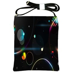 Glare Light Luster Circles Shapes Shoulder Sling Bags by Simbadda