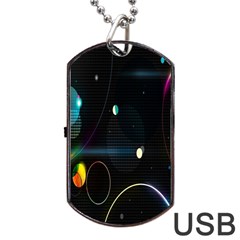 Glare Light Luster Circles Shapes Dog Tag Usb Flash (two Sides) by Simbadda