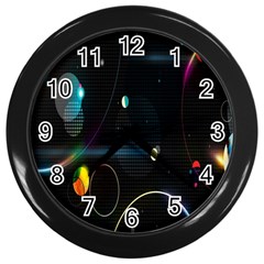 Glare Light Luster Circles Shapes Wall Clocks (black)