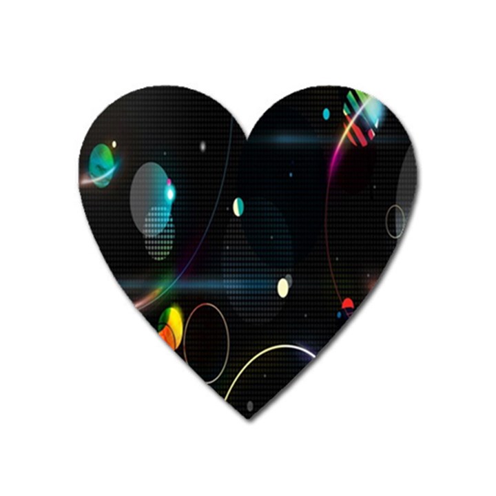 Glare Light Luster Circles Shapes Heart Magnet