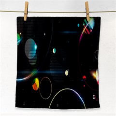 Glare Light Luster Circles Shapes Face Towel by Simbadda