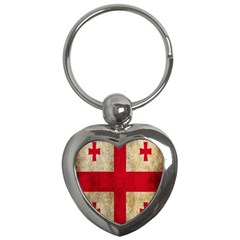 Georgia Flag Mud Texture Pattern Symbol Surface Key Chains (heart)  by Simbadda