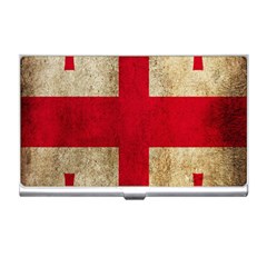 Georgia Flag Mud Texture Pattern Symbol Surface Business Card Holders by Simbadda