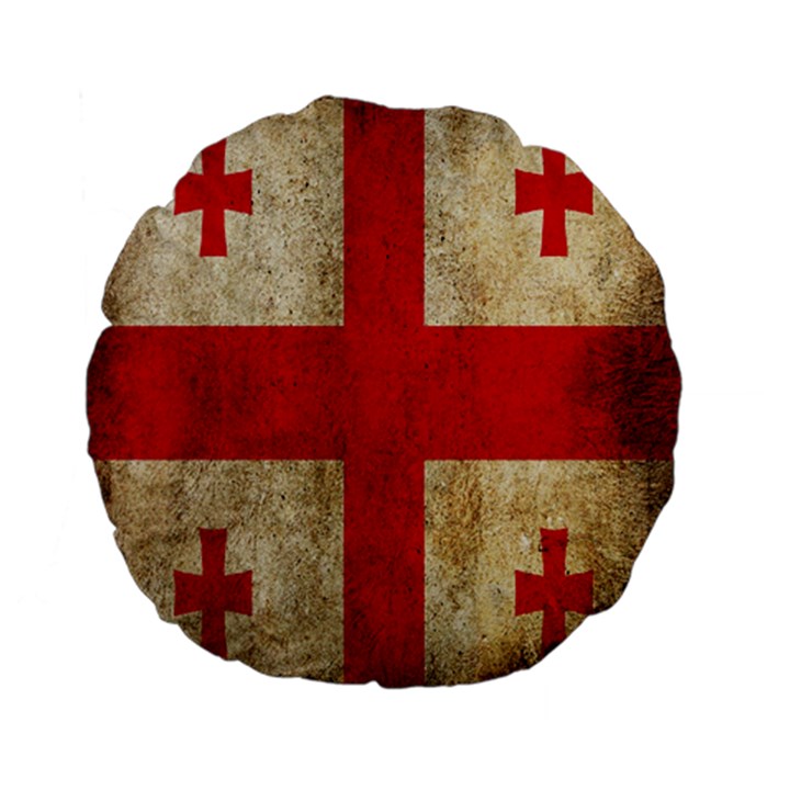 Georgia Flag Mud Texture Pattern Symbol Surface Standard 15  Premium Flano Round Cushions